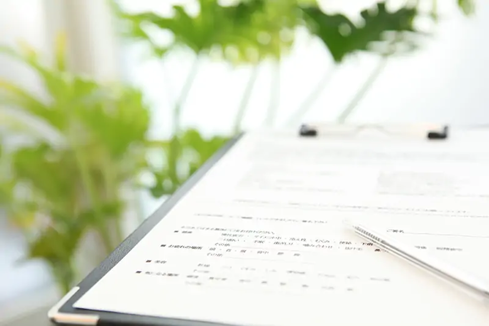 受付・問診票のご記入